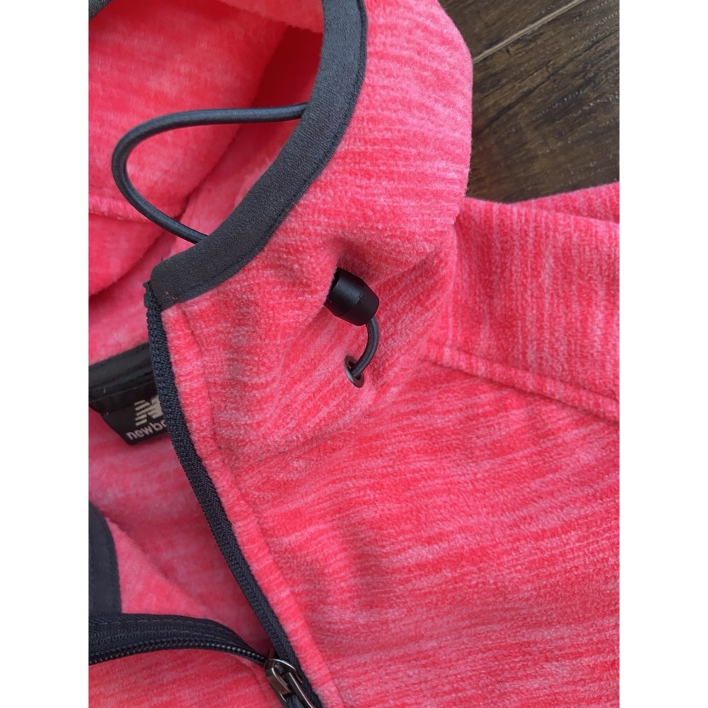New Balance Womens Medium Pink Fleece Full Zip Hoodie Jacket Space Dye M - Picture 6 of 10